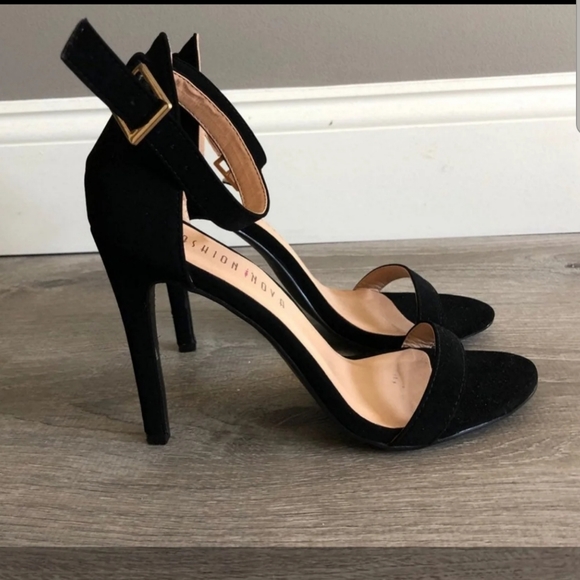 Black Strappy Heels - Picture 3 of 4